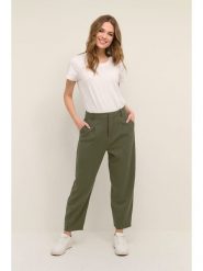 Kaffe Spodnie w kolorze khaki rozmiar: 46. Brązowe spodnie materiałowe Kaffe, bez wzorów, z materiału, z podwyższonym stanem. Za 140.86 zł.