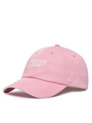 Tommy Jeans Czapka z daszkiem Script AW0AW18973 Różowy jasny. Czerwone czapki Tommy Jeans, bez wzorów, z bawełny. Za 149.99 zł.