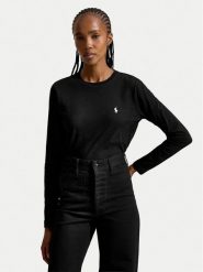 Polo Ralph Lauren Bluzka 211B14604004 Czarny Regular Fit. Czarne bluzki Polo Ralph Lauren, m, bez wzorów, bez kołnierzyka, bez ramiączek. Za 439.99 zł.
