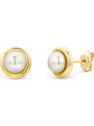 Revoni Złote kolczyki-wkrętki z perłami rozmiar: onesize. Białe kolczyki Revoni, z perłą, złote. Za 630.99 zł.