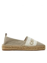 Off-White Espadryle OWIB014S23FAB0016161 Beżowy. Brązowe espadryle OFF-WHITE, bez wzorów, z materiału, bez obcasa, bez zapięcia. Za 789.99 zł.