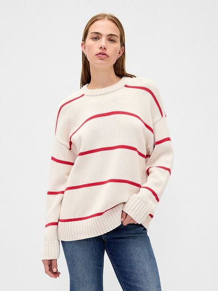 GAP Sweter w kolorze kremowo-czerwonym rozmiar: XXL. Brązowe swetry GAP, xxl, bez wzorów, z bawełny, bez ramiączek. Za 139.95 zł.