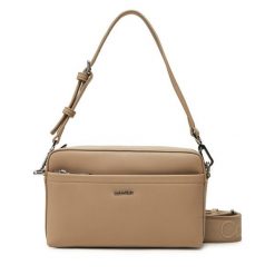 Torebka Calvin Klein. Brązowe torebki klasyczne Calvin Klein, bez wzorów, bez dodatków. Za 279.99 zł.