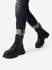 G-Star Raw Trzewiki CEO-WI16-525-02 Czarny. Czarne botki G-Star, bez wzorów, ze skóry, bez obcasa, na słupku, bez zapięcia. Za 379.99 zł.