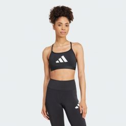 Biustonosz Aeroreact Graphic. Czarne bielizna sportowa Adidas, xl, bez wzorów, z materiału. Za 119.15 zł.