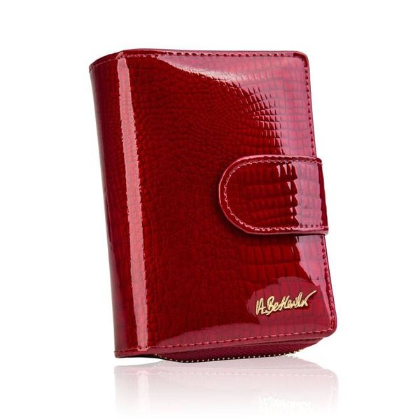 Portfel skórzany croco BETLEWSKI BPD-CR-937 czerwony. Czerwone portfele Betlewski, bez wzorów, ze skóry. Za 149.99 zł.