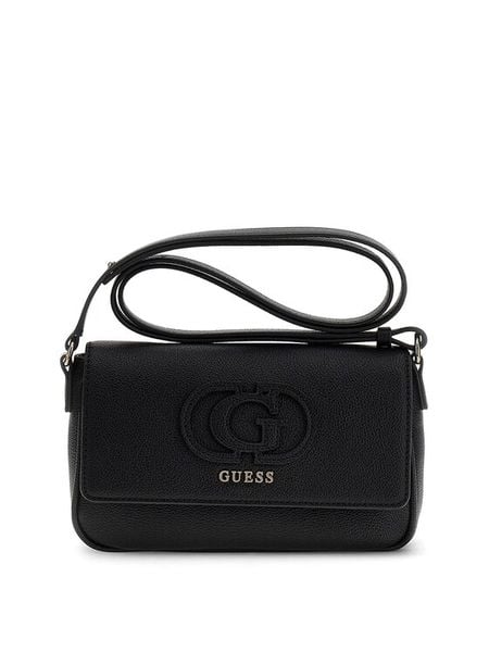 Guess Torebka Isola HWBG99 05210 Czarny. Czarne listonoszki Guess, z aplikacjami, ze skóry, bez dodatków. Za 324.99 zł.