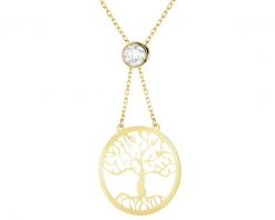 Złoty naszyjnik z cyrkonią - drzewko. Żółte naszyjniki Apart, z cyrkonią, złote. Za 1,149.00 zł.
