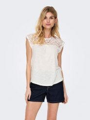 ONLY Koszulka w kolorze białym rozmiar: XL. Białe bluzki Only, xl, bez wzorów, bez kołnierzyka, bez ramiączek. Za 85.42 zł.