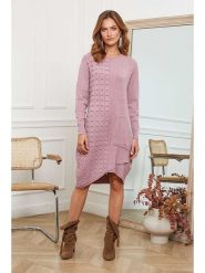 Joséfine Sukienka dzianinowa "Alfonse" w kolorze jasnoróżowym rozmiar: M. Różowe sukienki Joséfine, na co dzień, m, bez wzorów, z dzianiny, bez kołnierzyka, bez ramiączek, midi, proste. Za 179.22 zł.