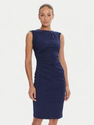 Rinascimento Sukienka koktajlowa CFC0125332003 Granatowy Slim Fit. Niebieskie sukienki Rinascimento, m, bez wzorów, z syntetyku, wizytowe, bez kołnierzyka, bez ramiączek. Za 419.99 zł.