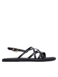 Tommy Hilfiger Sandały Flat Strappy FW0FW09220 Czarny. Czarne sandały TOMMY HILFIGER, bez wzorów, ze skóry, bez obcasa, na płaskiej podeszwie, bez zapięcia. Za 449.99 zł.