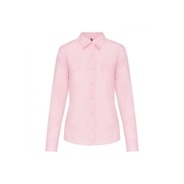 Damska koszula z długim rękawem Kariban Jessica. Czerwone koszule KARIBAN, bez wzorów, bez kołnierzyka, bez ramiączek. Za 157.50 zł.