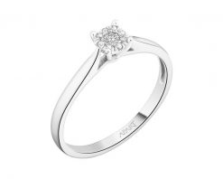 Pierścionek z białego złota z diamentami - 0,07 ct - próba 750. Białe pierścionki Apart, z diamentem, złote. Za 2,290.00 zł.