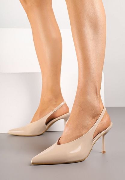 Ciemnobeżowe Czółenka Sandały Vices na Szpilce z Noskiem w Szpic Tillasia. Brązowe sandały Born2be, bez wzorów, z jeansu, klasyczne, bez obcasa, na obcasie, bez zapięcia. Za 79.99 zł.