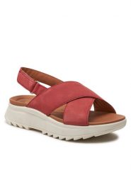 Clarks Sandały Dashlite Wish 26176372 Różowy. Czerwone sandały Clarks, bez wzorów, ze skóry, bez obcasa, na płaskiej podeszwie, bez zapięcia. Za 399.99 zł.