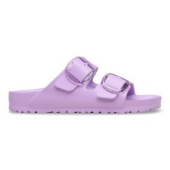 BIRKENSTOCK Arizona Big Buckle EVA Crocus Klapki damskie. Fioletowe klapki Birkenstock, bez wzorów, bez obcasa. Za 269.99 zł.