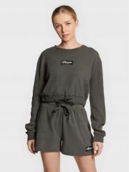 BLUZA DAMSKA ELLESSE SPORTOWA KRÓTKA WIĄZANA LUSSO CROP KOLOR SZARY. Szare bluzy Ellesse, l, bez wzorów, z bawełny, bez kaptura. Za 115.99 zł.