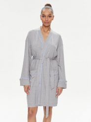 DKNY Szlafrok YI10008 Szary. Szare szlafroki DKNY, s, bez wzorów, z bawełny, bez ramiączek, bez kaptura. Za 279.99 zł.