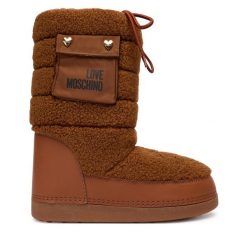 Śniegowce LOVE MOSCHINO. Brązowe trapery i śniegowce Love Moschino. Za 839.99 zł.