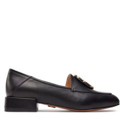Lordsy Baldowski. Czarne lordsy Baldowski, bez wzorów, bez obcasa, bez zapięcia. Za 249.99 zł.