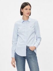 Gant Koszula Slim Stretch Oxford 4300141 Błękitny Slim Fit. Niebieskie koszule GANT, bez wzorów, z bawełny, bez kołnierzyka, bez ramiączek. Za 549.99 zł.