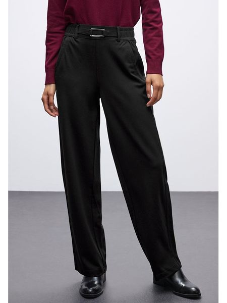 Street One Spodnie w kolorze czarnym rozmiar: 38/L30. Czarne spodnie materiałowe Street One, na co dzień, l, bez wzorów, z materiału, z podwyższonym stanem. Za 164.92 zł.