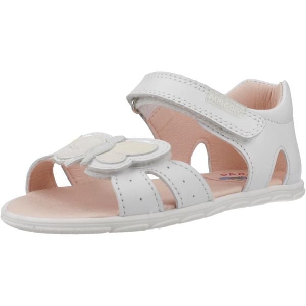 Sandały PABLOSKY 051500P Biały. Białe sandały PABLOSKY, bez wzorów, ze skóry, bez obcasa, bez zapięcia. Za 220.99 zł.