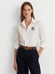 Lauren Ralph Lauren Koszula 200932538001 Biały Straight Fit. Białe koszule Lauren Ralph Lauren, xxl, bez wzorów, z bawełny, bez kołnierzyka, bez ramiączek. Za 489.99 zł.
