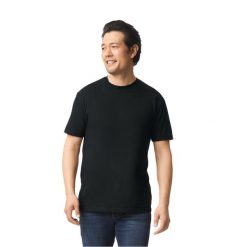 Koszulka Unisex Dla Dorosłych Softstyle CVC. Czarne bluzki GILDAN, xl, bez wzorów, sportowe, bez kołnierzyka, bez ramiączek. Za 40.99 zł.