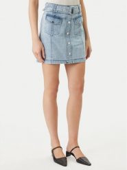 Morgan Spódnica jeansowa 251-JOLAM Błękitny Regular Fit. Niebieskie spódnice Morgan, bez wzorów, z bawełny. Za 279.99 zł.