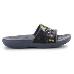 Klapki unisex Crocs Classic Slide. Czarne klapki Crocs, bez wzorów, z materiału, bez obcasa. Za 227.00 zł.
