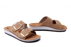 INBLU CP-61 026 piaskowy, klapki damskie. Brązowe klapki Inblu, bez wzorów, bez obcasa. Za 86.99 zł.