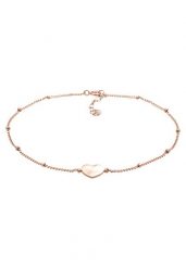 Elli Damski bransoletka na kostkę serce symbol miłości regulowany w srebrze 925 Sterling Silver Bransoletki na nogę 1 ct. Szare bransoletki Elli, srebrne. Za 228.99 zł.