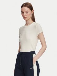 Guess T-Shirt V6YI24 K4787 Beżowy jasny Slim Fit. Brązowe t-shirty Guess, s, z aplikacjami, z lyocellu, bez kołnierzyka, bez ramiączek. Za 174.99 zł.