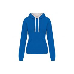 Bluza damska z kapturem Kariban Contrastée. Niebieskie bluzy KARIBAN, bez wzorów, z kapturem. Za 194.50 zł.