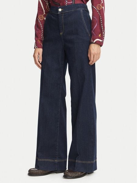 Marella Jeansy Emme by Marella Struzzo 2625186101 Granatowy Wide Leg. Niebieskie jeansy Marella, bez wzorów. Za 639.99 zł.