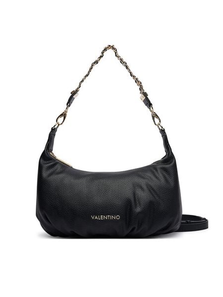 Valentino Torebka Lena VBSACG08 Czarny. Czarne torebki klasyczne Valentino, bez wzorów, ze lnu, bez dodatków. Za 679.99 zł.