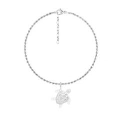 Bransoletka Łańcuch No.12 z Żółwiem z białymi kryształkami, posrebrzana. Białe bransoletki Lilou, z kryształem, posrebrzane. Za 258.00 zł.