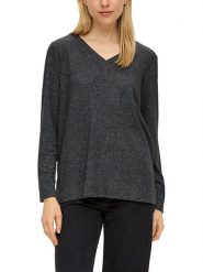 S.Oliver Koszulka w kolorze antracytowym rozmiar: 36. Czarne bluzki S.Oliver, s, bez wzorów, bez kołnierzyka, bez ramiączek. Za 47.82 zł.