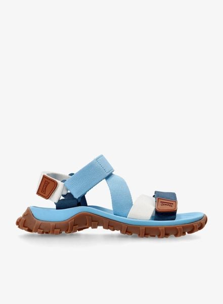 Sandały damskie Camper Drift Trail Sandal. Niebieskie sandały Camper, bez wzorów, z poliesteru, z otwartym noskiem, bez obcasa, bez zapięcia. Za 750.05 zł.