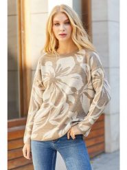 Milan Kiss Sweter w kolorze beżowym ze wzorem rozmiar: S. Białe swetry Milan Kiss, s, bez wzorów, z bawełny, bez ramiączek. Za 153.71 zł.