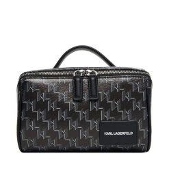Kosmetyczka KARL LAGERFELD. Czarne kufry i kosmetyczki KARL LAGERFELD, bez wzorów, bez dodatków. Za 649.99 zł.