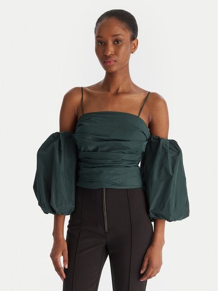 PINKO Bluzka Pallottoliere 105552 Y3LE Zielony Regular Fit. Zielone bluzki Pinko, bez wzorów, z syntetyku, bez kołnierzyka, bez ramiączek. Za 1,239.00 zł.