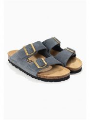 BACKSUN Skórzane klapki "Bali" w kolorze szarym rozmiar: 41. Szare klapki Backsun, bez wzorów, ze skóry, z otwartym noskiem, bez obcasa. Za 130.99 zł.