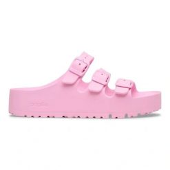 Birkenstock Florida III Flex Platform EVA Fondant Pi Klapki damskie. Czerwone klapki Birkenstock, bez wzorów, bez obcasa. Za 249.99 zł.