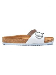Comfortfusse Skórzane klapki "Adal" w kolorze białym rozmiar: 35. Białe klapki Comfortfüße, bez wzorów, ze skóry, z otwartym noskiem, bez obcasa. Za 184.95 zł.