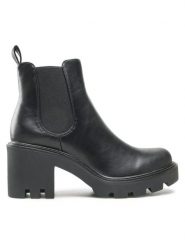 DeeZee Botki WS5596-09 Czarny. Czarne botki DeeZee, bez wzorów, ze skóry, bez obcasa, na słupku, bez zapięcia. Za 139.99 zł.