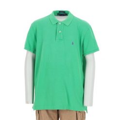 Second life - Polo Ralph Lauren damskie z krótkim rękawem Classic Fit - Jak nowy. Zielone koszulki polo RALPH LAUREN, l, bez wzorów, bez kołnierzyka, bez ramiączek. Za 127.76 zł.