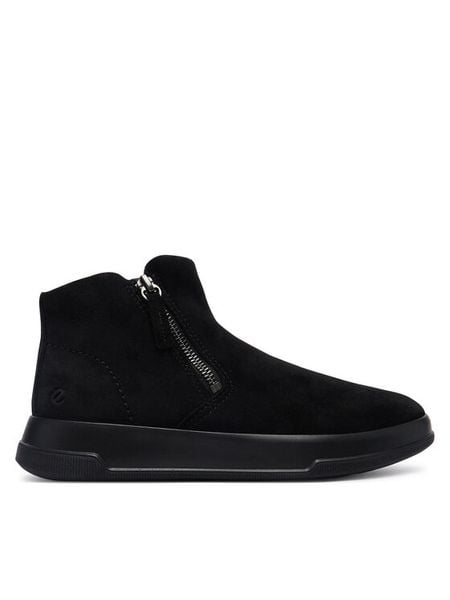 ECCO Botki Move W 22382305001 Czarny. Czarne botki ecco, bez wzorów, ze skóry, bez obcasa, na płaskiej podeszwie, bez zapięcia. Za 579.99 zł.